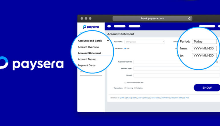Как получить платежную выписку в Paysera