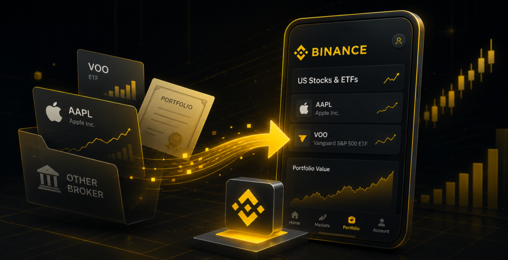 В Binance теперь можно переносить акции и ETF от других брокеров