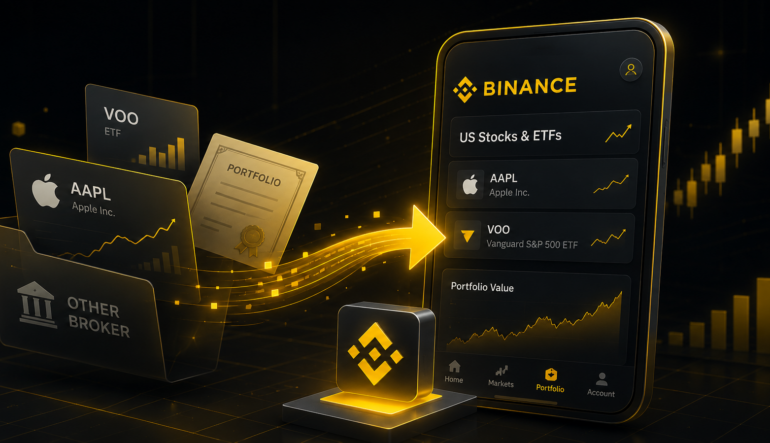 В Binance теперь можно переносить акции и ETF от других брокеров